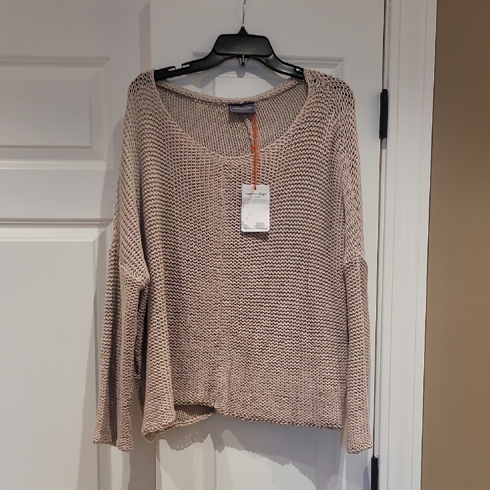 Wooden Ships Taupe Knit Sweater